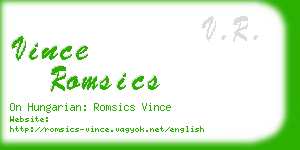 vince romsics business card